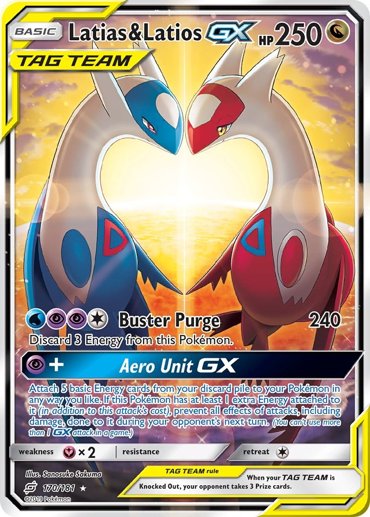 Latias and Latios GX Tag Team Pokémon trading card